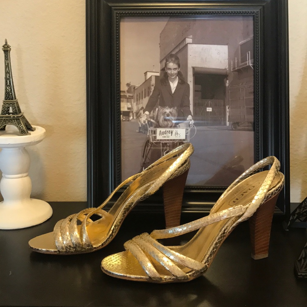 Coach Gold python sandals - Picture 2 of 7